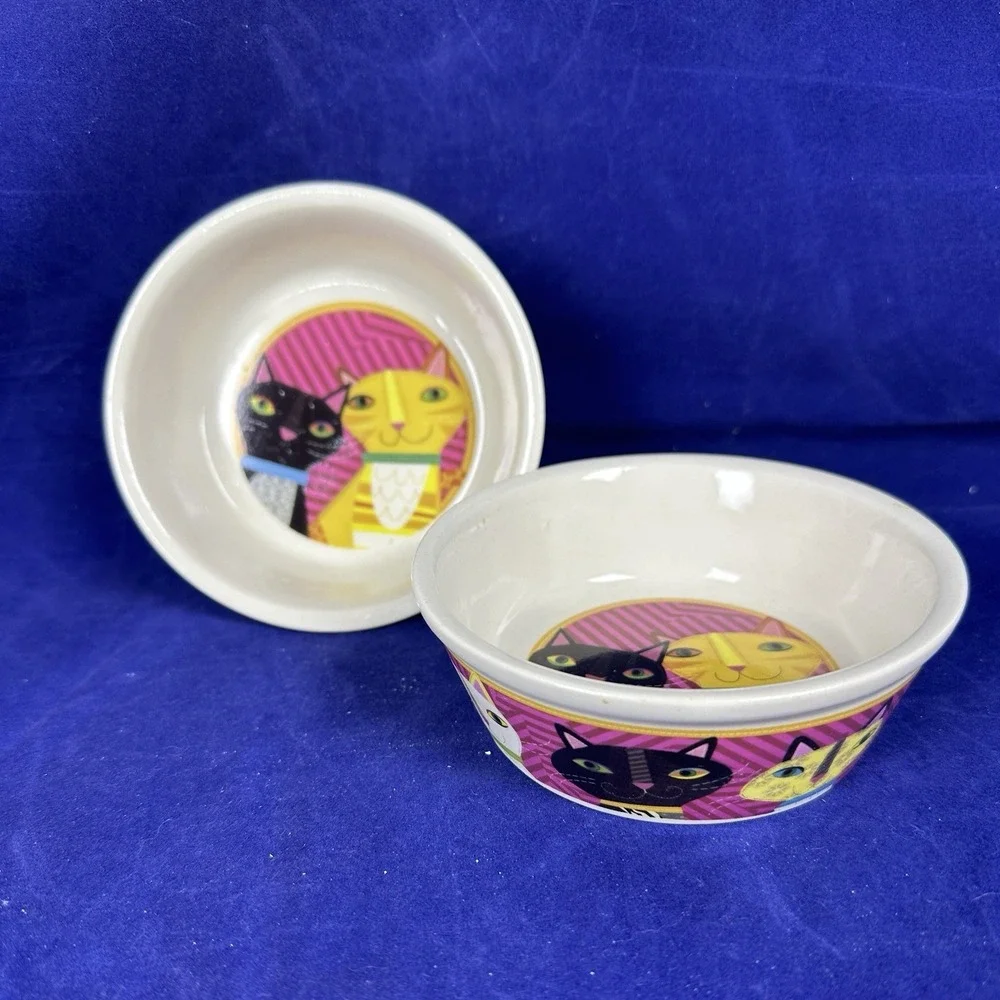 Trendy Cats Pet Bowl Gibson Home Colorful 4